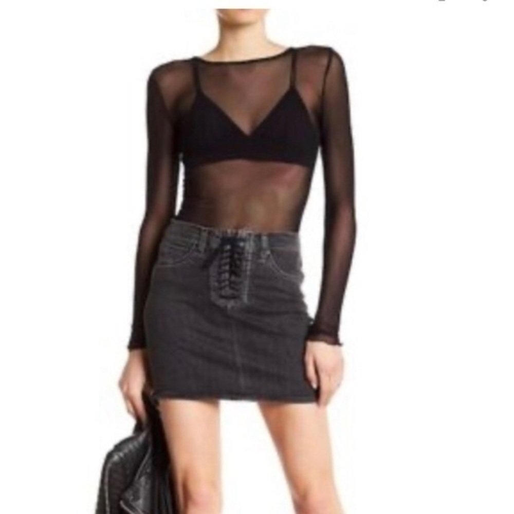 Hudson Bullocks High Rise Lace Up Skirt 29